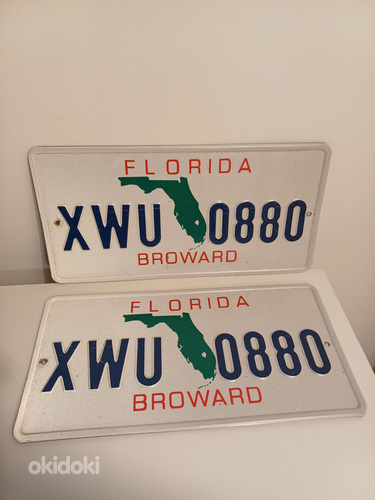 USA Florida Broward numbrimärk XWU 0880 (hinnas 2tk)