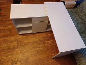 Kirjutuslaud / nurgaga laud / nurklaud (valge) (6 foto / 7)