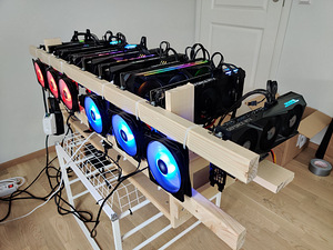 RTX 3070/3060ti x9 kaevur ETH miner mining (1 foto / 3)
