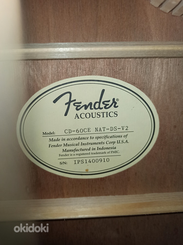 Elektroakustiline kitarr FENDER CD-60CE (foto #8)