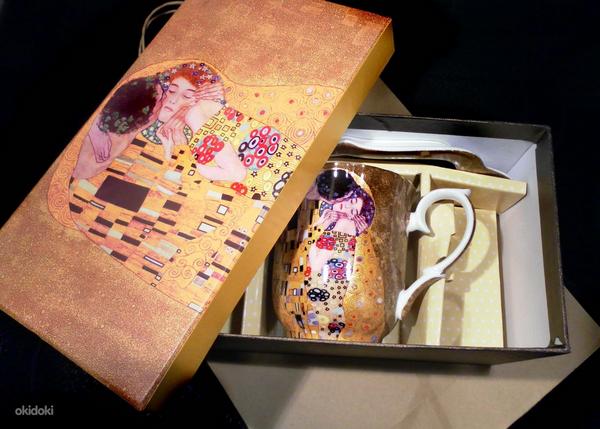 Густав Климт Поцелуй- красивый комплект для чая-кофе, новый (фото #1)
