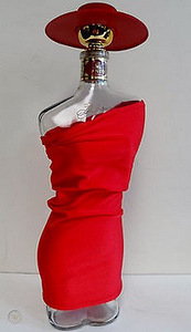 Efektne dekoor -silmapäistev klaasi konjakipudel Lady in Red (5 foto / 7)