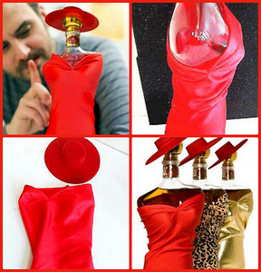 Efektne dekoor -silmapäistev klaasi konjakipudel Lady in Red (6 foto / 7)