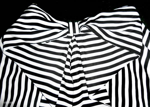 Пышная черно-белая юбка в полоску в морском стиле, L-38-40 (фото #3)