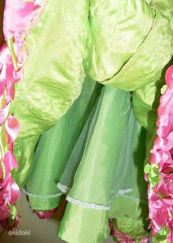 Ilus pidulik roosa-roheline 3D lilline kleit,146-152, uus (foto #6)