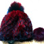 Бордовая шапка из вязаной норки со сменными помпонами, новая (фото #4)
