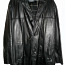 Saki Leather черное длинное кожаное утепленное пальто, 54-XL (фото #2)