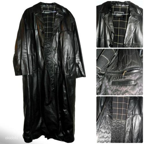 Saki Leather täisnahast meeste soe must pikk mantel, 54-XL (foto #3)