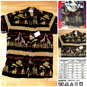 Meeste must suvine triiksärk Safarii mustriga, XL, uus (2 foto / 3)
