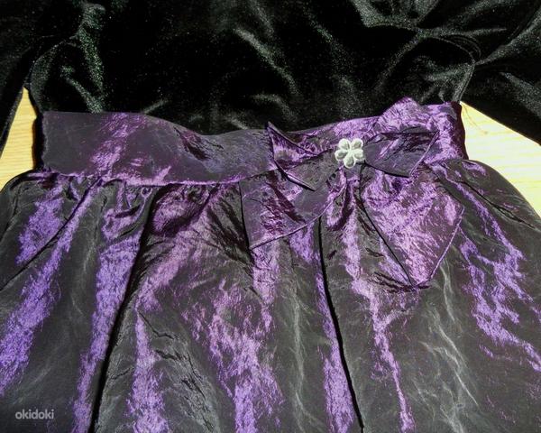 Нарядное бархатное платье с шелковой юбкой-тюльпан, 128-134 (фото #1)
