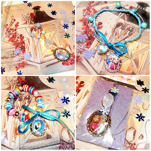 Disney Frozen käsitöö aksessuaarid- kaelakeed, peavõru, uus (4 foto / 10)