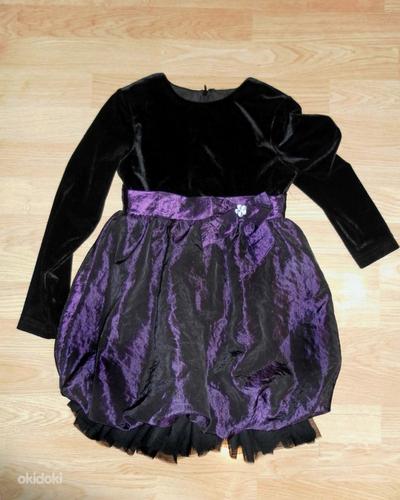 Нарядное бархатное платье с шелковой юбкой-тюльпан, 128-134 (фото #2)