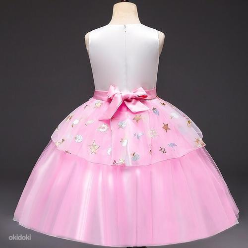 Новое платье принцессы розовый Единорог +ободок (134/140) (фото #9)