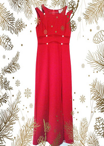 Pikk pidulik punane veniv kleit, 36-38