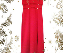 Jõuludeks pikk pidulik punane veniv kleit, 36-38