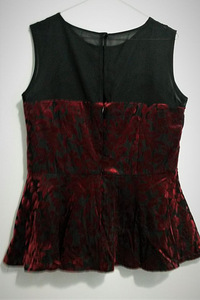 Pidulik sametine must-bordoo peplum veniv top-pluus (40-42) (3 foto / 9)