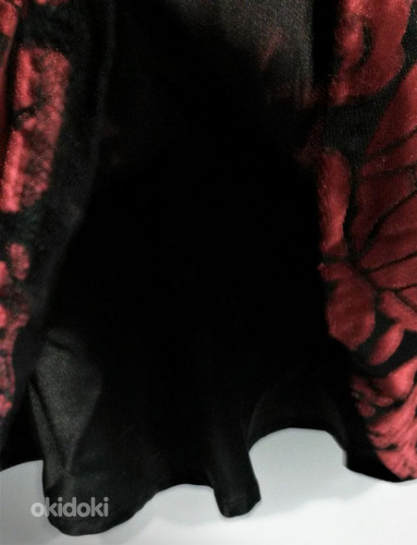 Нарядный бордовый топ-блузка стретч с баской (40-42) (фото #6)