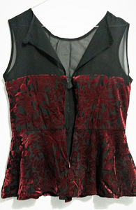 Pidulik sametine must-bordoo peplum veniv top-pluus (40-42) (9 foto / 9)