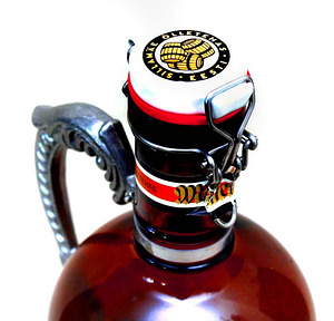 Suur vintage öllekann-öllepudel (klaas-metall),3 L (4 foto / 10)