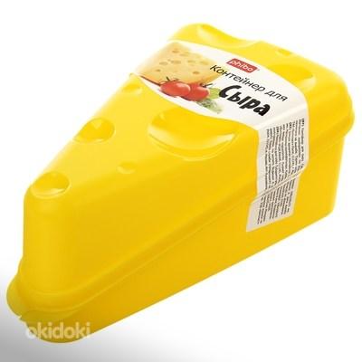 Ilus erkkollane plastikust juustu hoiukarp, uus (foto #1)