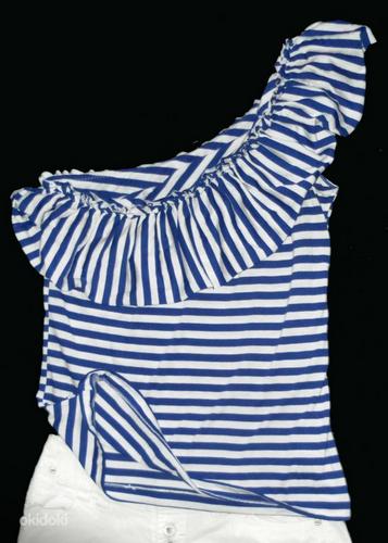 Benetton Style блузка-стрейч в моряцком стиле, M-L (фото #2)
