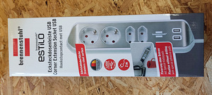 M:Brennenstuhl pikendusjuhe nurga Inox/valge 2XUSB 3.1A 2+2 (3 foto / 3)