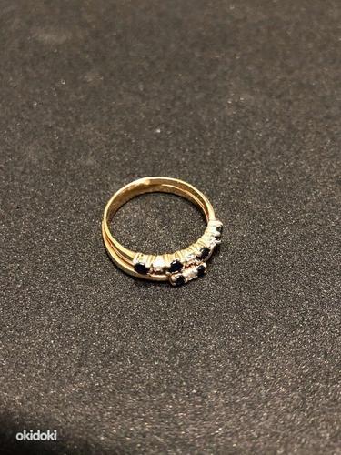 Kuld sõrmus teemantidega 585 proov (№1071) (foto #1)