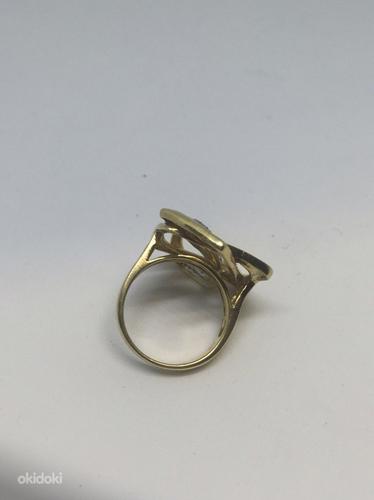 Золотое кольцо 750 пробы с бриллиантами (№635) (фото #3)