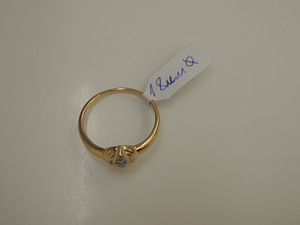 Kuld sõrmus teemandiga 585 proov (№L295) (2 foto / 3)