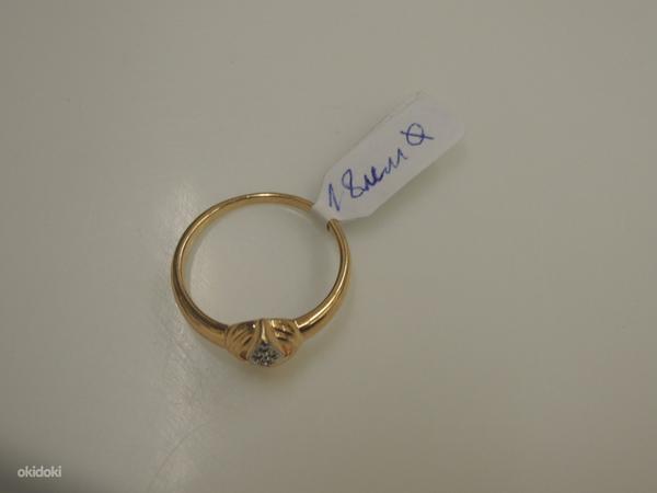 Золотое кольцо с бриллиантом 585 проба (№L295) (фото #2)