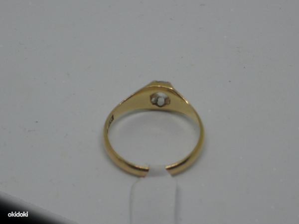 Золотое кольцо 750 пробы c бриллиантом 0,35 карат (№854) (фото #3)