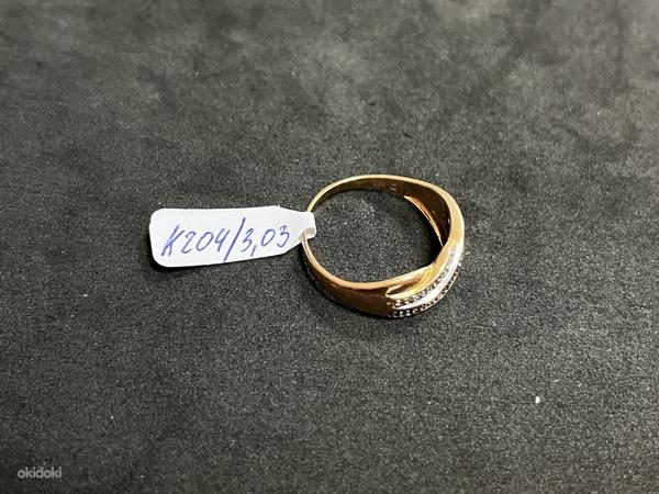 Золотое кольцо с бриллиантом 585 проба (№K204) (фото #2)