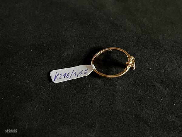Kuld sõrmus teemantidega 585 proov (№K216) (foto #2)