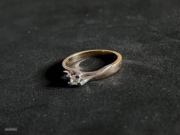 Золотое кольцо с бриллиантом 585 проба (№K219) (фото #4)