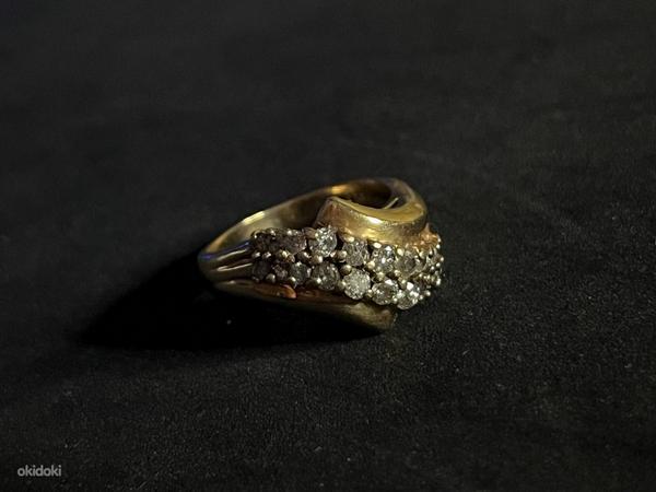 Kuld sõrmus teemantidega 585 proov (№K226) (foto #1)
