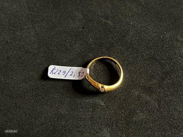 Золотое кольцо с бриллиантом 750 проба (№K229) (фото #2)