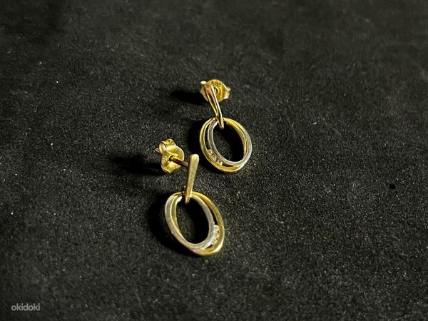 Kuld kõrvarõngad teemantidega 585 proov (№K243) (foto #5)
