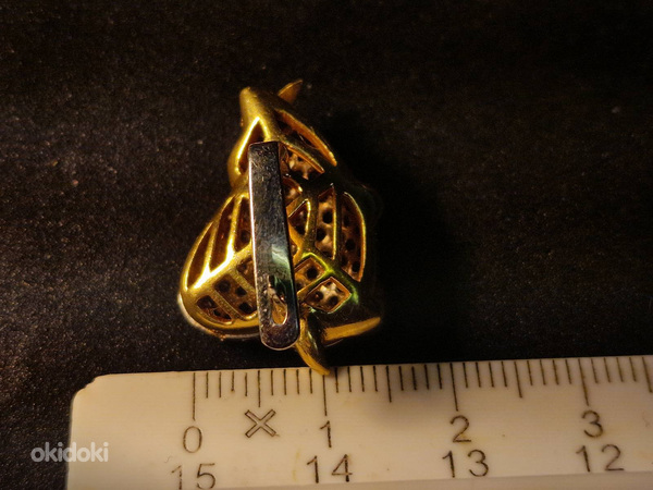 Золотые серьги с бриллиантом 750 проба (№L846) (фото #8)