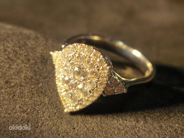 Золотое кольцо с бриллиантами 750 проба (№L857) (фото #9)