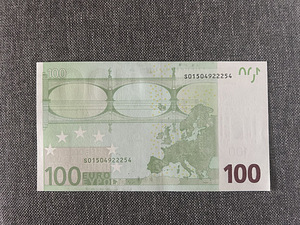 100 евро 2002 г., подпись Вима Дуйзенберга, UNC. (2 фото из 5)
