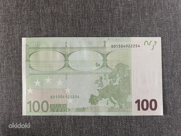 100 евро 2002 г., подпись Вима Дуйзенберга, UNC. (фото #2)