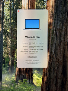 MacBook Pro 15-inch 2018 - i9, 32GB, 256GB (5 foto / 5)