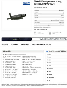 VW Audi Škoda BMW Porche Pesupump (2 foto / 2)