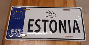 ESTONIA - dekoratiivne alumiiniumist plekktahvel 15x30 cm (1 foto / 2)