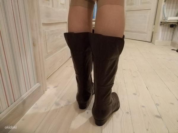 Женские кожаные сапоги, темно-коричневые, 42 (фото #5)