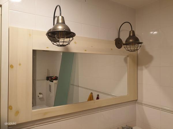 Зеркало в деревянной раме 135x68 см с подсветкой (фото #1)