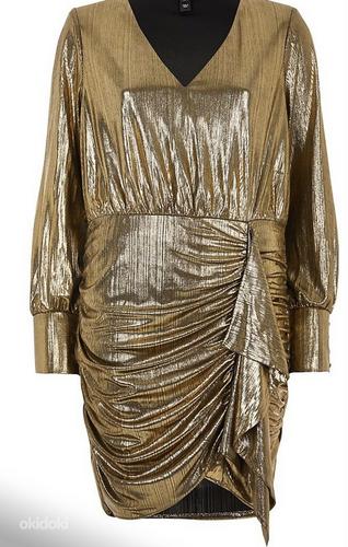 River Island uus kuldne metallik kleit (foto #2)