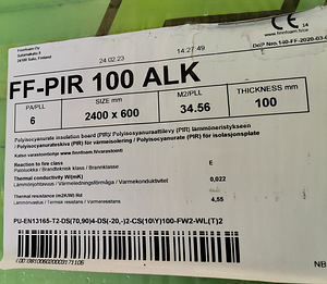 FF-PIR 100X600X2400mm isolatsiooniplaadid (2 foto / 3)