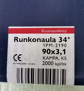 Kuumtsingitud kammnaelad 90x3.1mm 34° (2 foto / 3)