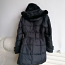 Теплое черное приталенное пальто с капюшоном, M / L (фото #2)